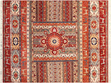 Bohemian Khurgeen Abdul Red/Rust Wool Rug - 5'6'' x 7'9''