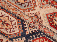 handmade Geometric Khorgeen Blue Beige Hand Knotted RECTANGLE 100% WOOL area rug 6x9