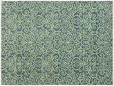handmade Modern Cryena Green Blue Lt. Green Hand Knotted RECTANGLE WOOL&SILK area rug 4x6