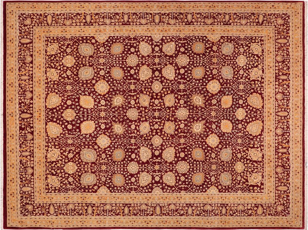 handmade Traditional Design Red Gold Hand Knotted RECTANGLE 100% WOOL area rug 8x10