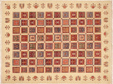 Tribal Khurgeen Roosevel Beige/Red Wool Rug - 9'0'' x 11'8''