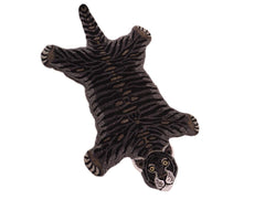 handmade Contemporary Tiger Black Gray Hand Tufted 100% WOOL area rug 4' x 6'