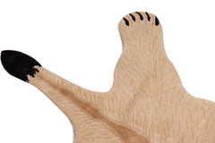 handmade Contemporary Lion Tan Ivory Hand Tufted 100% WOOL area rug 4' x 6'