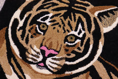 handmade Contemporary Leopard Black Tan Hand Tufted 100% WOOL area rug 2' x 3'