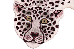 handmade Contemporary Leopard White Gray Hand Tufted 100% WOOL area rug 2' x 3'