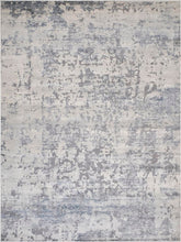 handmade Transitional Abstract Gray Blue Machine Made RECTANGLE POLYESTER area rug 9x12