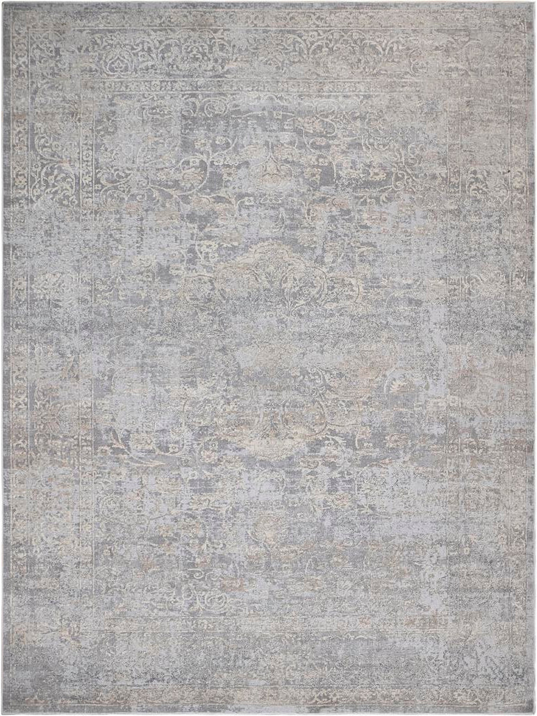handmade Transitional Vintage Gray Beige Machine Made RECTANGLE POLYESTER area rug 9x12