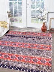 handmade Geometric Modern Blue Fushia Machine Made RECTANGLE POLYESTER area rug