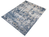 handmade Modern Abstract Blue Beige Machine Made RECTANGLE POLYESTER area rug 9x12