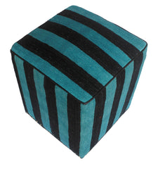 handmade Over Dyed Ottoman Blue Black HandmadeRECTANGLE 100% WOOL area rug ODD