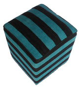 handmade Ottoman Blue Black HandmadeRECTANGLE 100% WOOL area rug