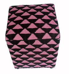 handmade Ottoman Black Pink HandmadeRECTANGLE 100% WOOL area rug