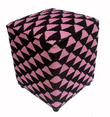 handmade Ottoman Black Pink HandmadeRECTANGLE 100% WOOL area rug