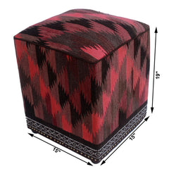 handmade Ottoman Pink Black HandmadeRECTANGLE 100% WOOL area rug