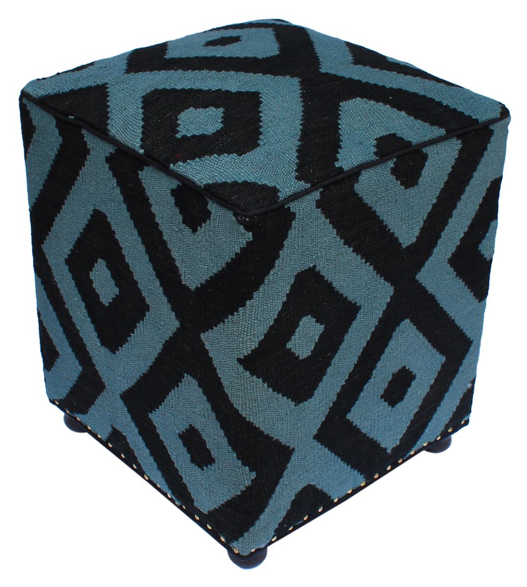 handmade Ottoman Black Grey HandmadeRECTANGLE 100% WOOL area rug