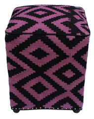 handmade Ottoman Black Purple HandmadeRECTANGLE 100% WOOL area rug