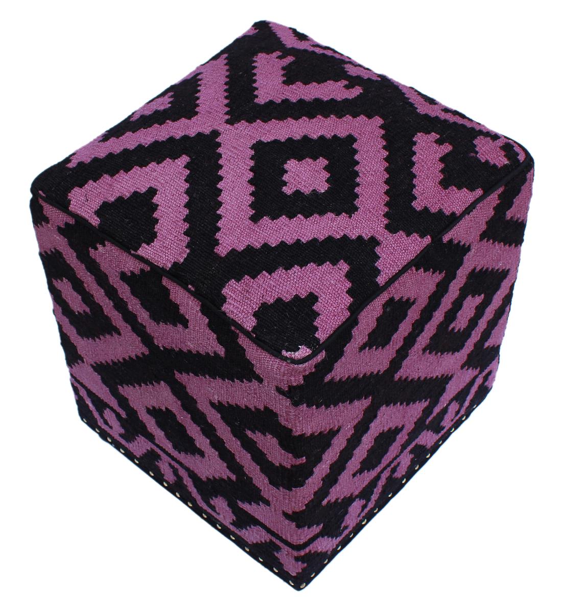 handmade Ottoman Black Purple HandmadeRECTANGLE 100% WOOL area rug