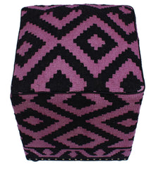 handmade Ottoman Black Purple HandmadeRECTANGLE 100% WOOL area rug