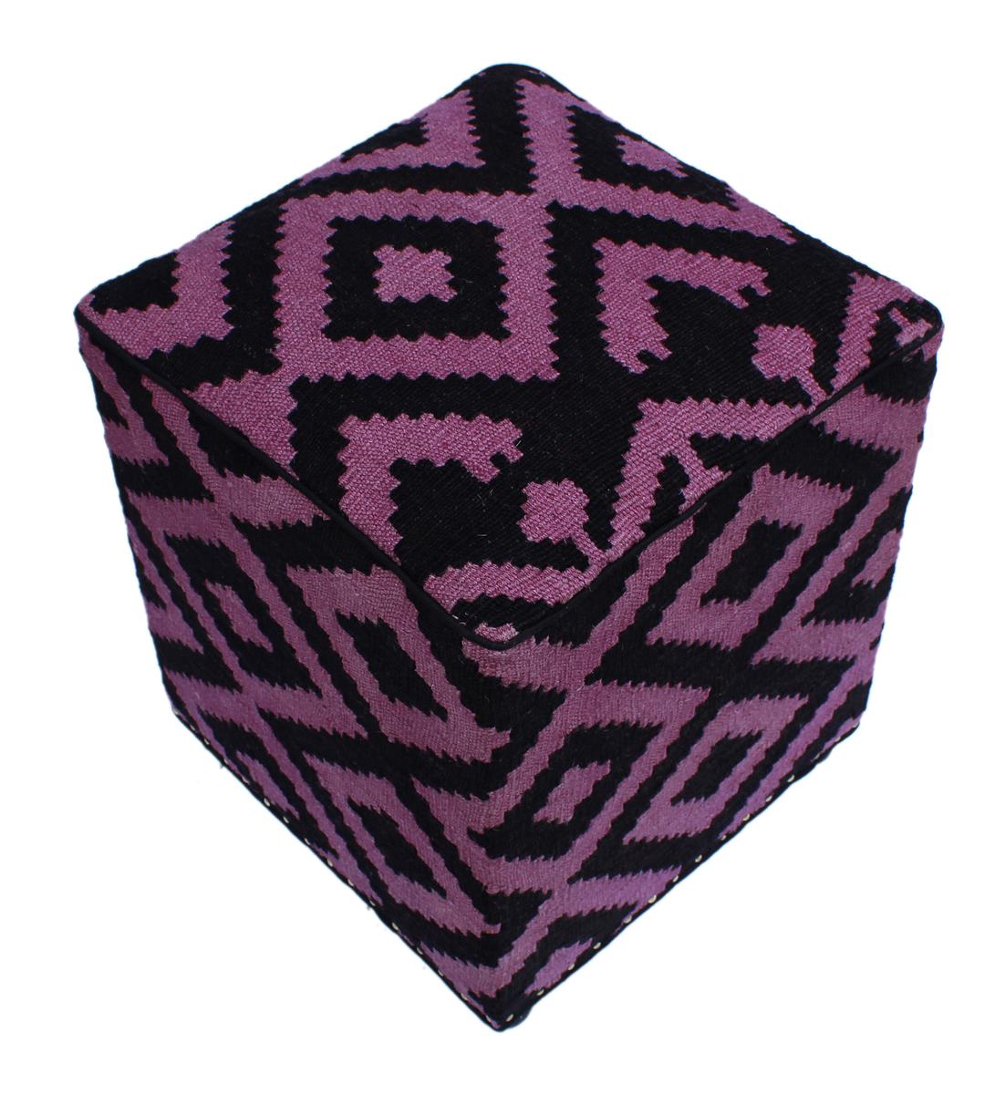 handmade Ottoman Black Purple HandmadeRECTANGLE 100% WOOL area rug