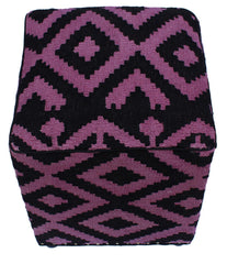 handmade Ottoman Black Purple HandmadeRECTANGLE 100% WOOL area rug