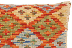 handmade Traditional Pillow Rust Green Hand-Woven SQUARE 100% WOOL area rug