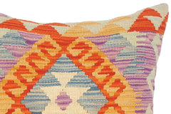 handmade Traditional Pillow Rust Gold Hand-Woven SQUARE 100% WOOL kilim throw pillow