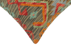 handmade Tribal Turkish Antique Charcoal Red Hand-Woven SQUARE 100% WOOL pillow