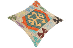 handmade Traditional Pillow Gray Blue Hand-Woven SQUARE 100% WOOL area rug