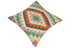 handmade Traditional Pillow Rust Beige Hand-Woven SQUARE 100% WOOL kilim throw pillow