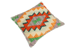 handmade Traditional Pillow Rust Blue Hand-Woven SQUARE 100% WOOL kilim throw pillow