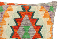 handmade Traditional Pillow Rust Blue Hand-Woven SQUARE 100% WOOL kilim throw pillow