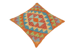 handmade Traditional Pillow Red Blue Hand-Woven SQUARE 100% WOOL kilim throw pillow