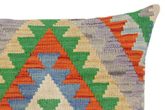 handmade Traditional Pillow Blue Rust Hand-Woven SQUARE 100% WOOL kilim throw pillow