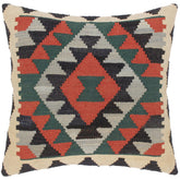 handmade Traditional Pillow Rust Blue Hand-Woven SQUARE 100% WOOL kilim throw pillow