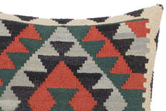 handmade Traditional Pillow Rust Blue Hand-Woven SQUARE 100% WOOL kilim throw pillow