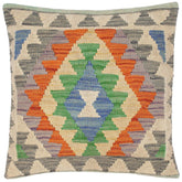 handmade Traditional Pillow Blue Gray Hand-Woven SQUARE 100% WOOL kilim throw pillow