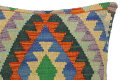 handmade Traditional Pillow Rust Blue Hand-Woven SQUARE 100% WOOL kilim throw pillow