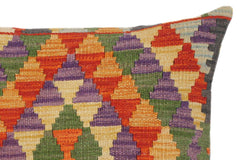 handmade Traditional Pillow Rust Gold Hand-Woven SQUARE 100% WOOL kilim throw pillow