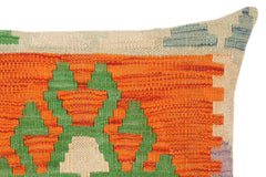 handmade Traditional Pillow Rust Blue Hand-Woven SQUARE 100% WOOL kilim throw pillow