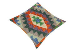 handmade Traditional Pillow Rust Blue Hand-Woven SQUARE 100% WOOL area rug