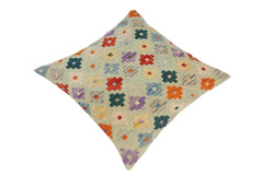 handmade Traditional Pillow Blue Rust Hand-Woven SQUARE 100% WOOL kilim throw pillow