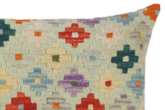 handmade Traditional Pillow Blue Rust Hand-Woven SQUARE 100% WOOL kilim throw pillow