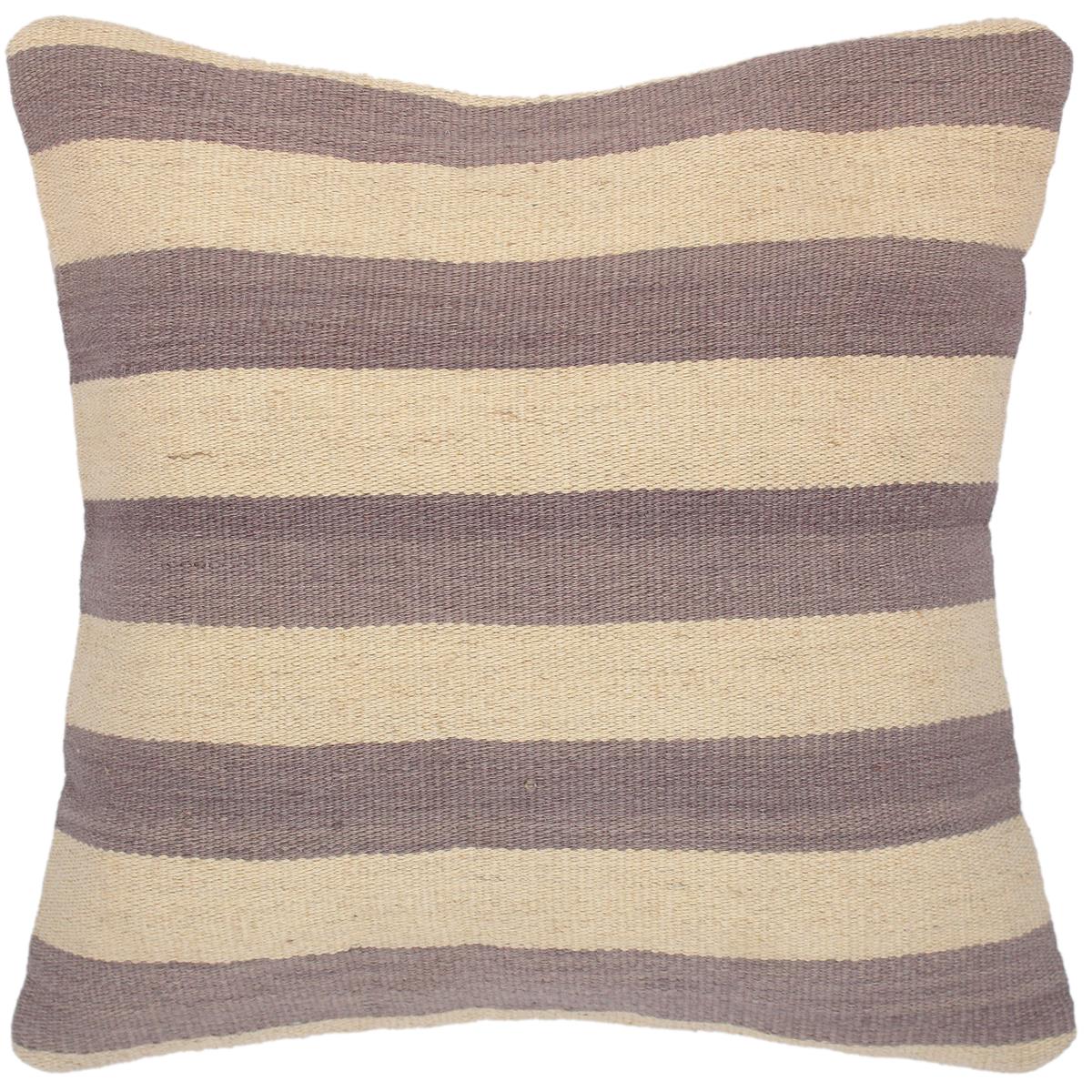 handmade Modern Pillow Beige Gray Hand-Woven SQUARE 100% WOOL kilim throw pillow