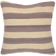 handmade Modern Pillow Beige Gray Hand-Woven SQUARE 100% WOOL kilim throw pillow