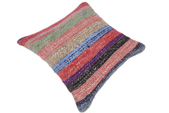 handmade Modern Pillow Blue Red Hand-Woven SQUARE 100% WOOL kilim throw pillow