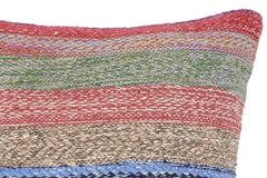 handmade Modern Pillow Blue Red Hand-Woven SQUARE 100% WOOL kilim throw pillow