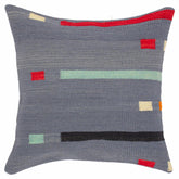 handmade Modern Pillow Blue Red Hand-Woven SQUARE 100% WOOL kilim throw pillow
