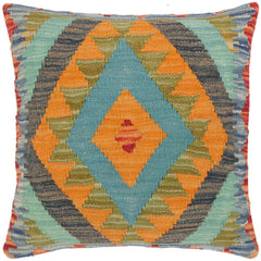 handmade Traditional Pillow Blue Gray Hand-Woven SQUARE 100% WOOL area rug