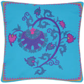 handmade Turkish Throw Pillow Blue Gold SQUARE cotton throw pillow