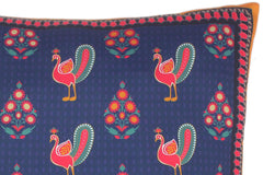 handmade Turkish Throw Pillow Blue Orange SQUARE handmade Silk Throw Pillow